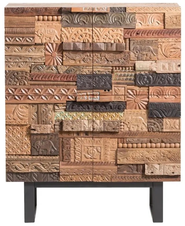 furniture-nabytek.cz - Masívna komoda Highboard v Grónsku z mangového dreva, lakovaná, hnedá