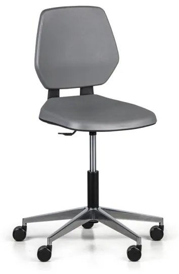 Antares Pracovná stolička ALLOY PU, nízka, na kolieskach, sivá