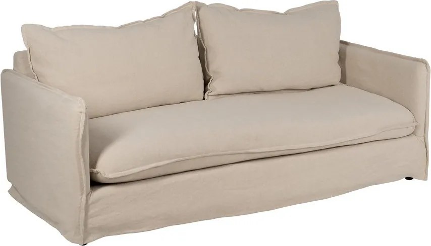 Krémová ľanová pohovka 200 cm – Ixia