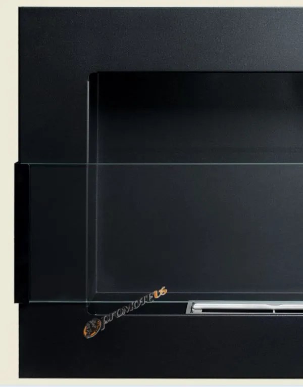 Závesný biokrb na stenu AIASA ČIERNY MAT SO SKLOM 90x40x12