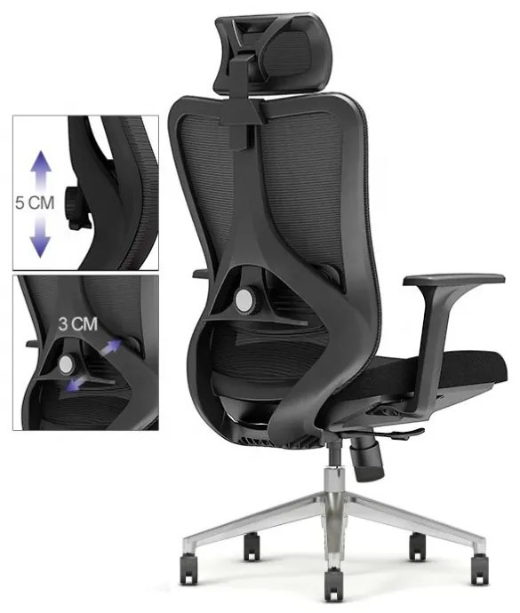 Kancelárska ergonomická stolička Neoseat AMADORA — čierna, nosnosť 150 kg