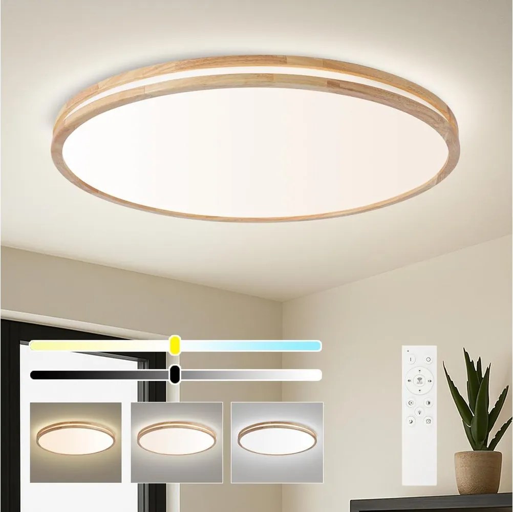 Brilagi - stlmiteľné LED svietidlo MOLINA 128W/230V 3000-6000K, dub, priemer 100 cm +DO
