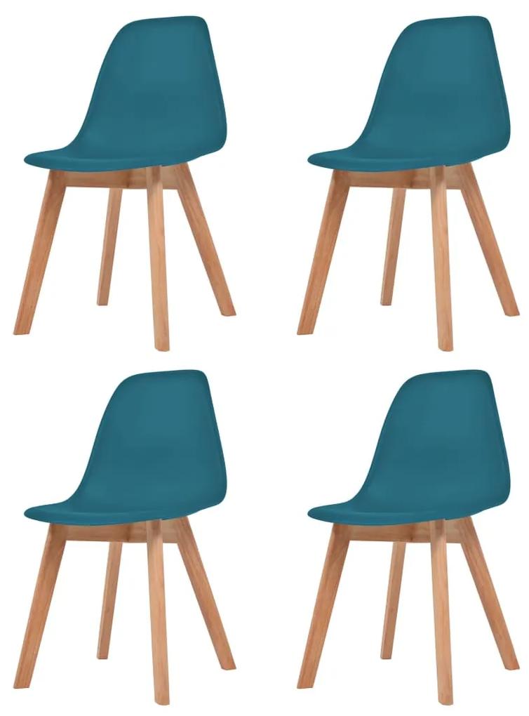 Jedálenské stoličky 4 ks, tyrkysové, plast