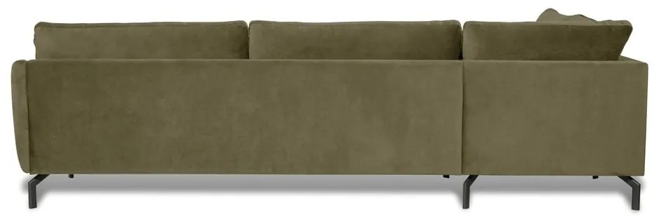 Zelená zamatová rohová pohovka (ľavý roh) Magic - Scandic