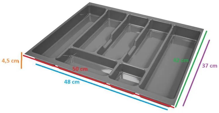 Príborník UNI - 60 cm, šedý
