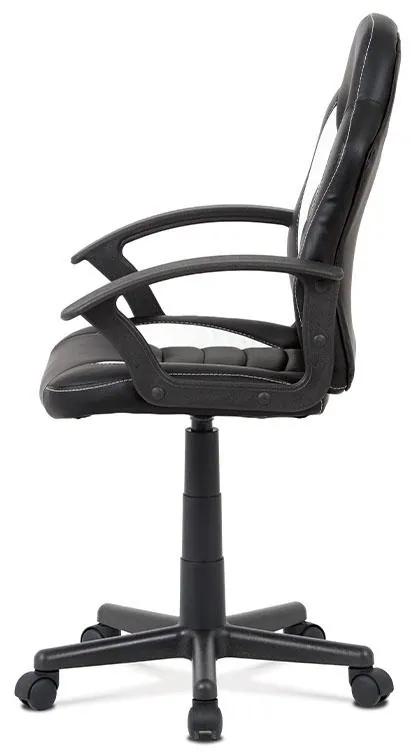 Autronic -  Kancelárska stolička Kids KA-V107 WT, biela-čierna ekokoža