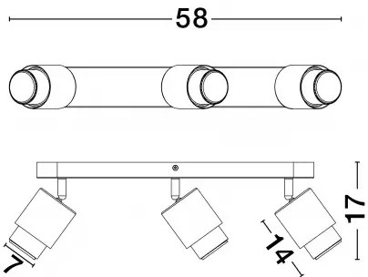 LED nikel designové stropné svietidlo Ison 3