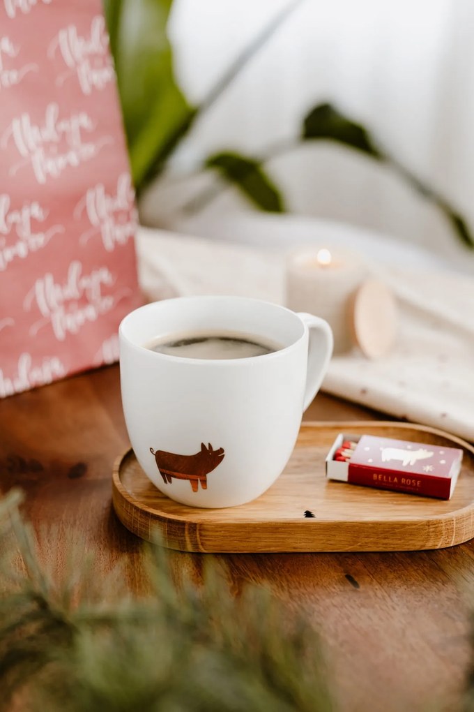 Bella Rose Porcelánový hrnček Zlaté prasiatko 300 ml