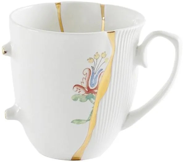 Dizajnová porcelánová šálka Kintsugi