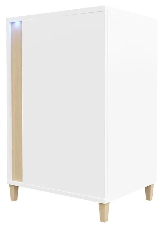 Komoda Anrok 50 L AR01, Farby: biela / biely lesk