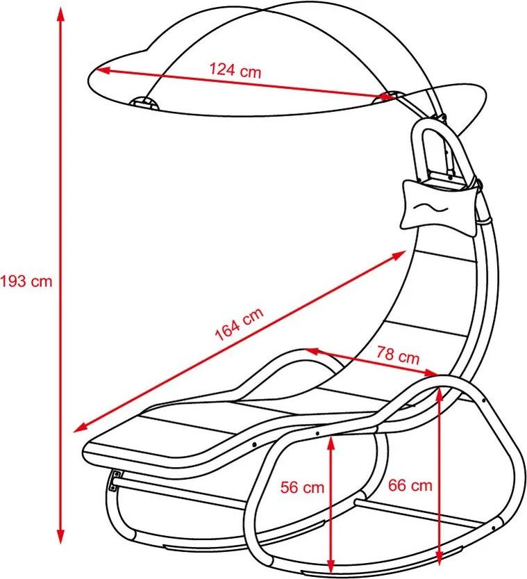 Záhradné relaxačné ležadlo / hojdačka AVENBERG SIENA - sivá