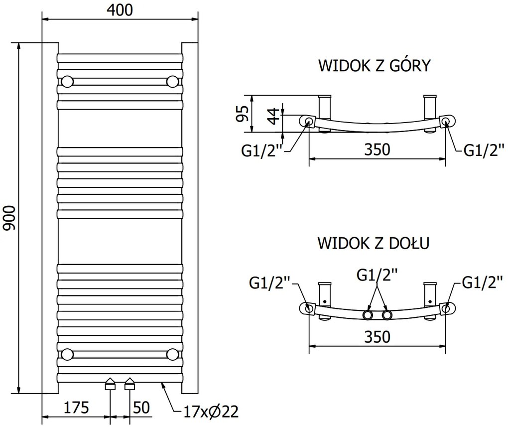 Mexen Ares, elektrické vykurovacie teleso 900 x 400 mm, 300 W, biela, W102-5900-400-6300-20