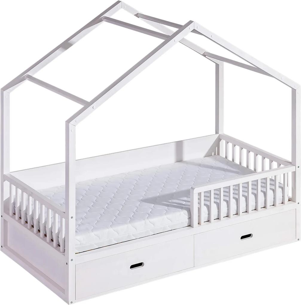 DL Detská posteľ domček 200x90 - biela