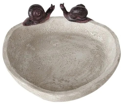 Napájadlo pre vtáky Snails, 6x21 cm, polyresín, béžová