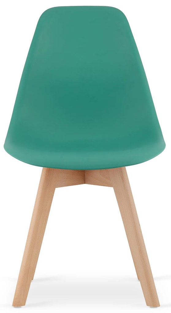 Zelená stolička KITO s bukovými nohami