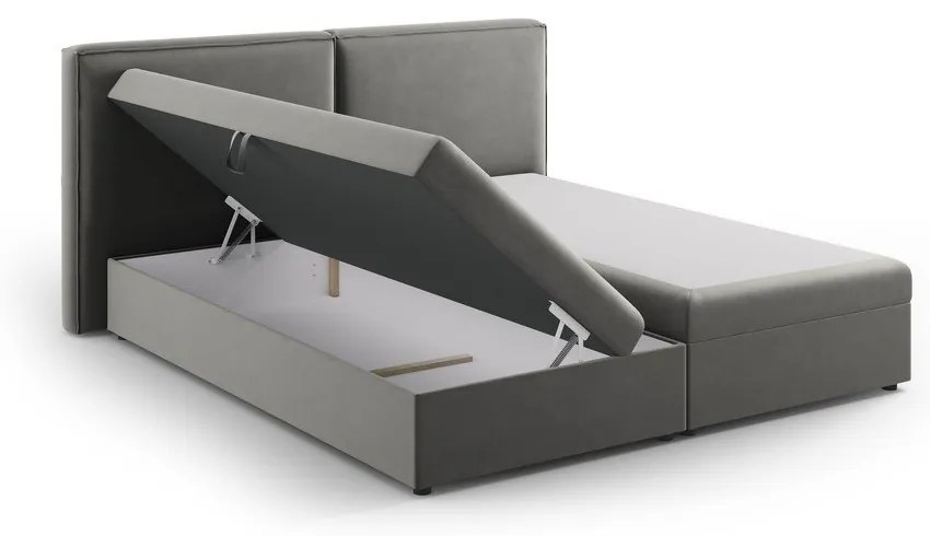 Sivá boxspring posteľ s úložným priestorom 160x200 cm Arendal – Cosmopolitan Design