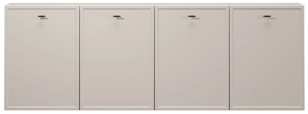 Závesná komoda Lorini 200 cm - kašmírová / čierne úchytky T