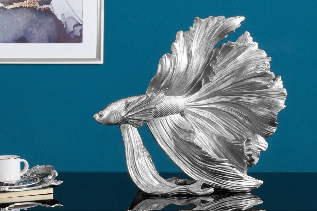 Ozdobná rybka Crowntail 35cm strieborná