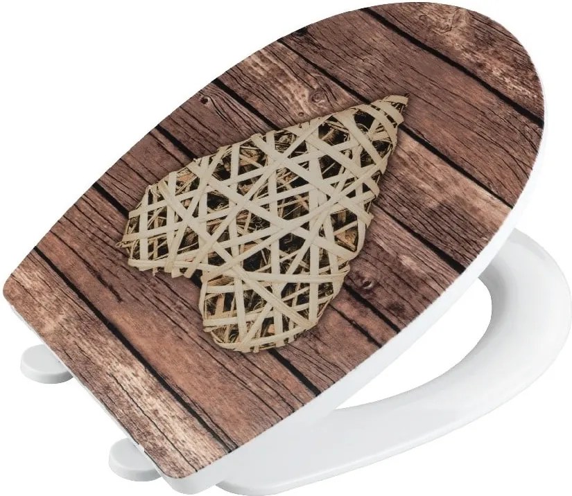 WC sedadlo s vysokým leskom Wenko Curly Heart, 45 × 36,5 cm