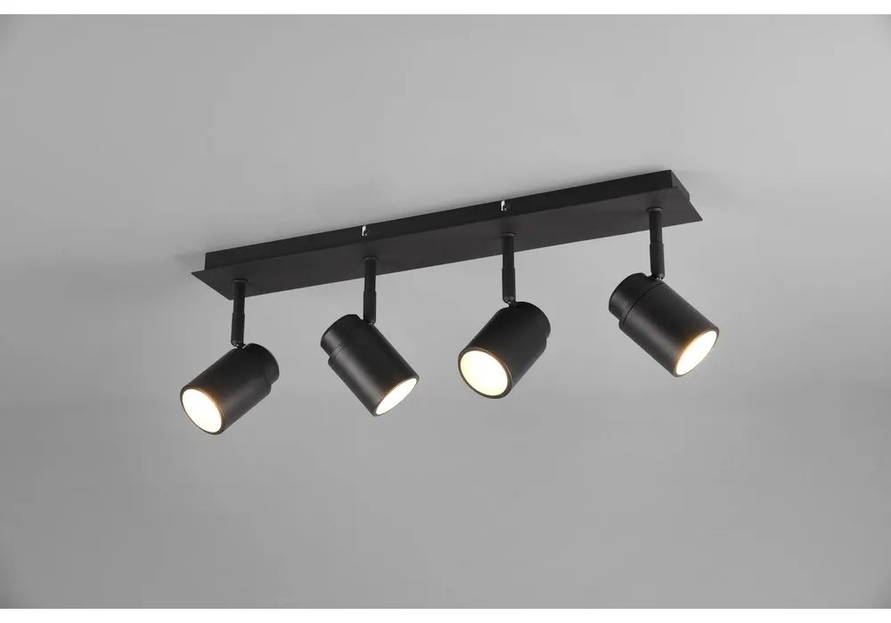 Matne čierne kovové bodové svietidlo 19x52 cm Angelo - Trio