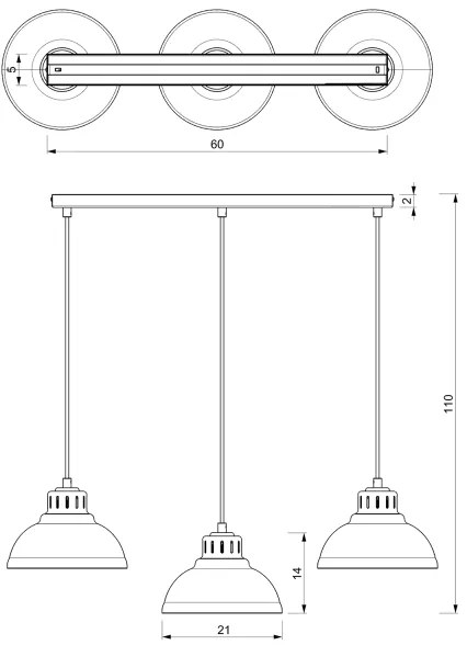 Luster na lanku SVEN 3xE27/15W/230V béžová