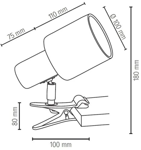 Spot-Light 2236174WK - Lampa s klipom TREEHOUSE 1xE27/25W/230V