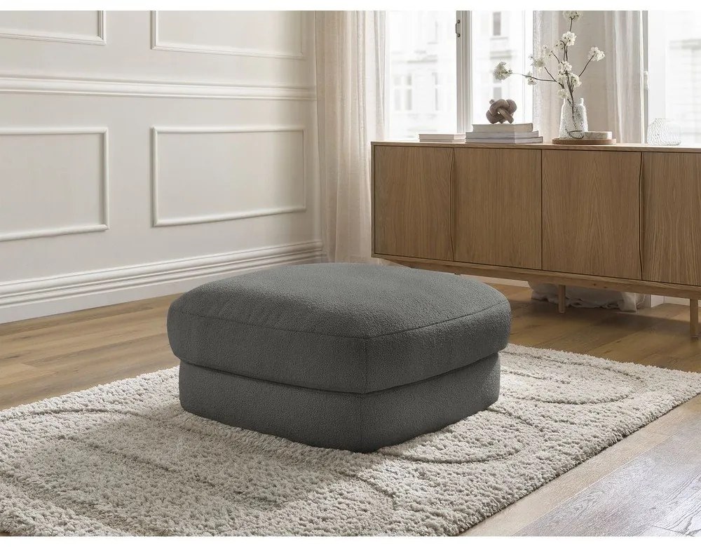 Tmavosivá podnožka z textílie buklé Leonore – Bobochic Paris