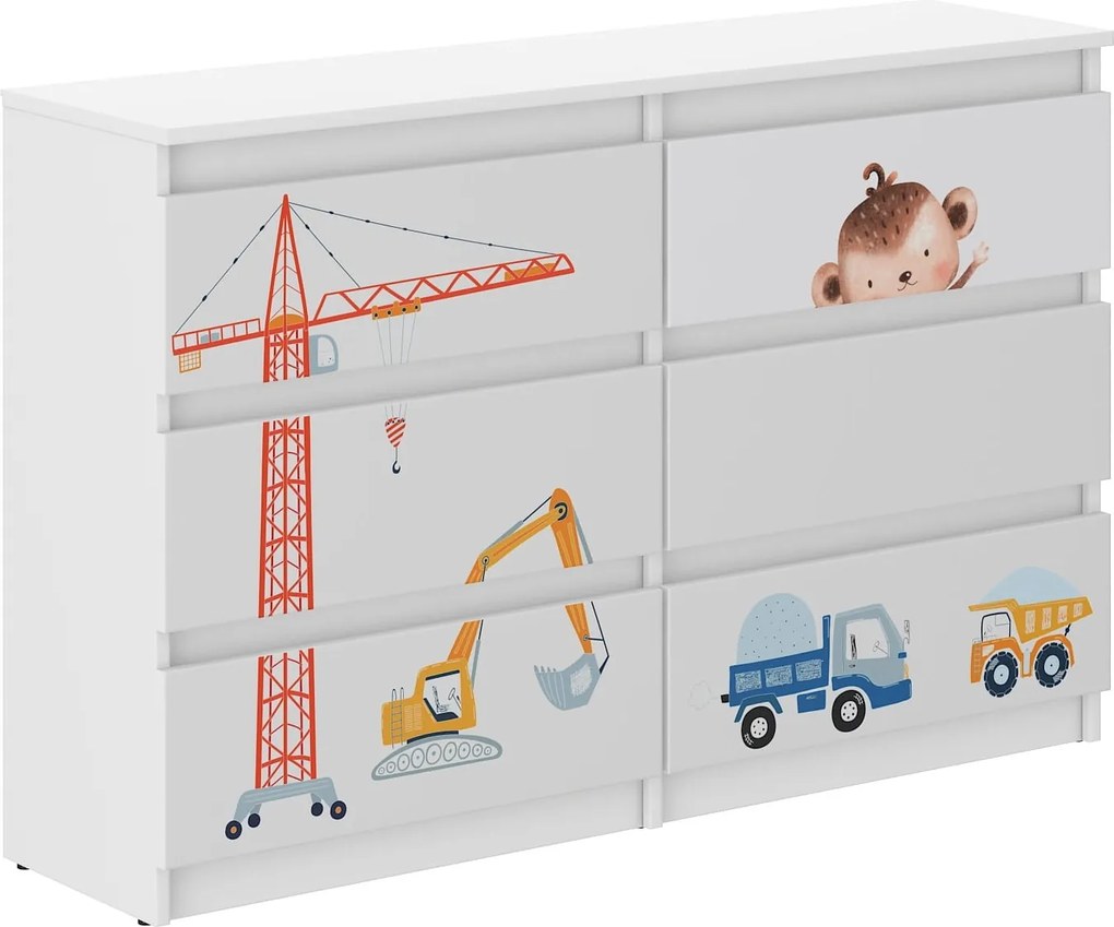 Wooden Toys Detská komoda R-120 MASZYNY