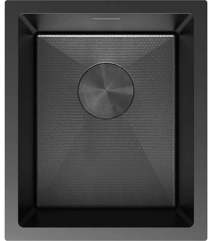 Mexen Trixo, 1-komorový nerezový drez 370 x 440 mm, čierna, vzor voština, 6412371000-70HC