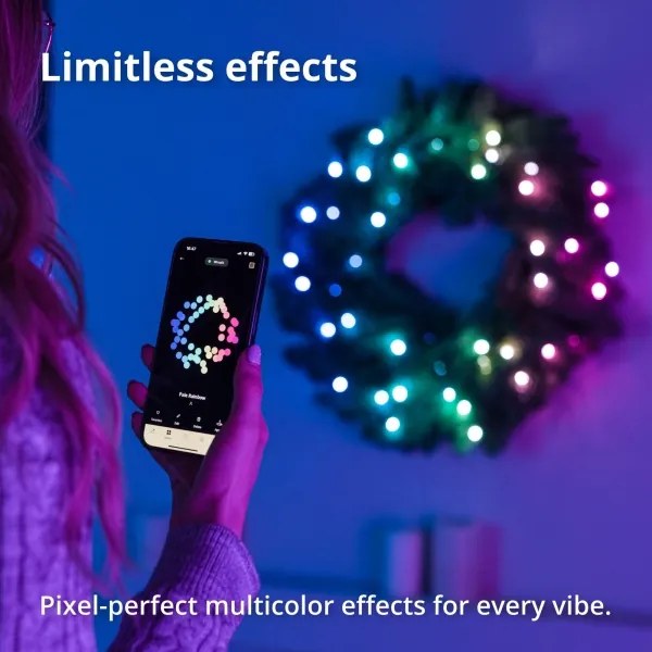 Twinkly GD20P4425P00 - LED RGB Stmievateľný vianočný veniec 50xLED pr. 60 cm Wi-Fi