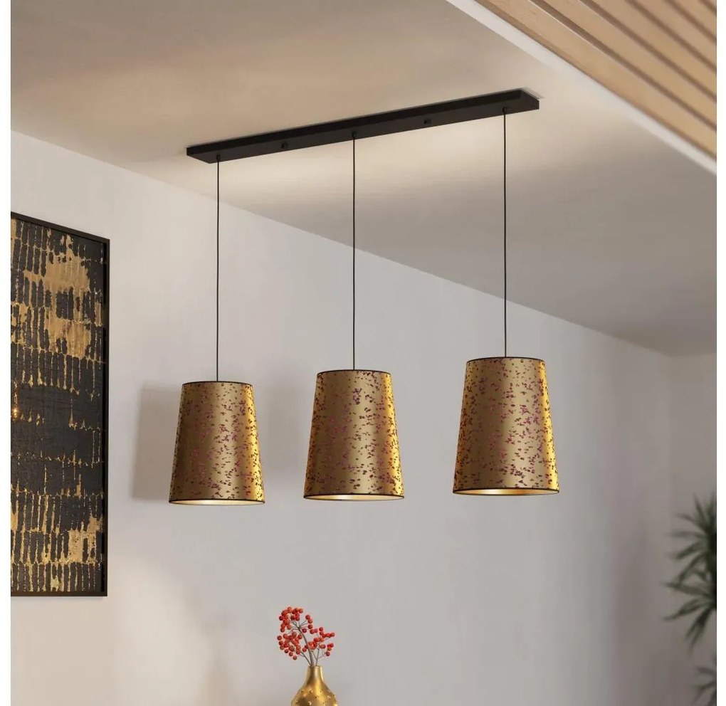 Eglo 390293 - Luster na lanku CASTUERA 3xE27/25W/230V zlatá/ružová