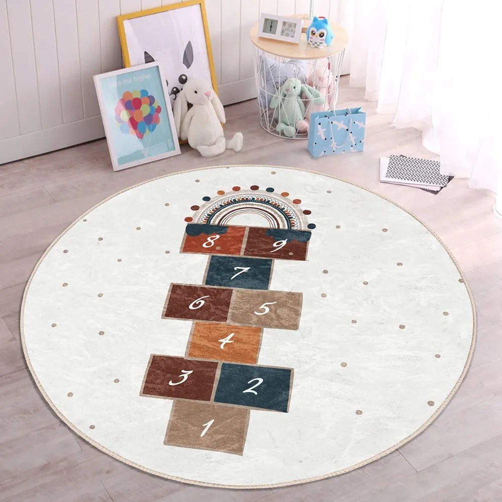 Krémovobiely detský koberec ø 80 cm Comfort – Mila Home