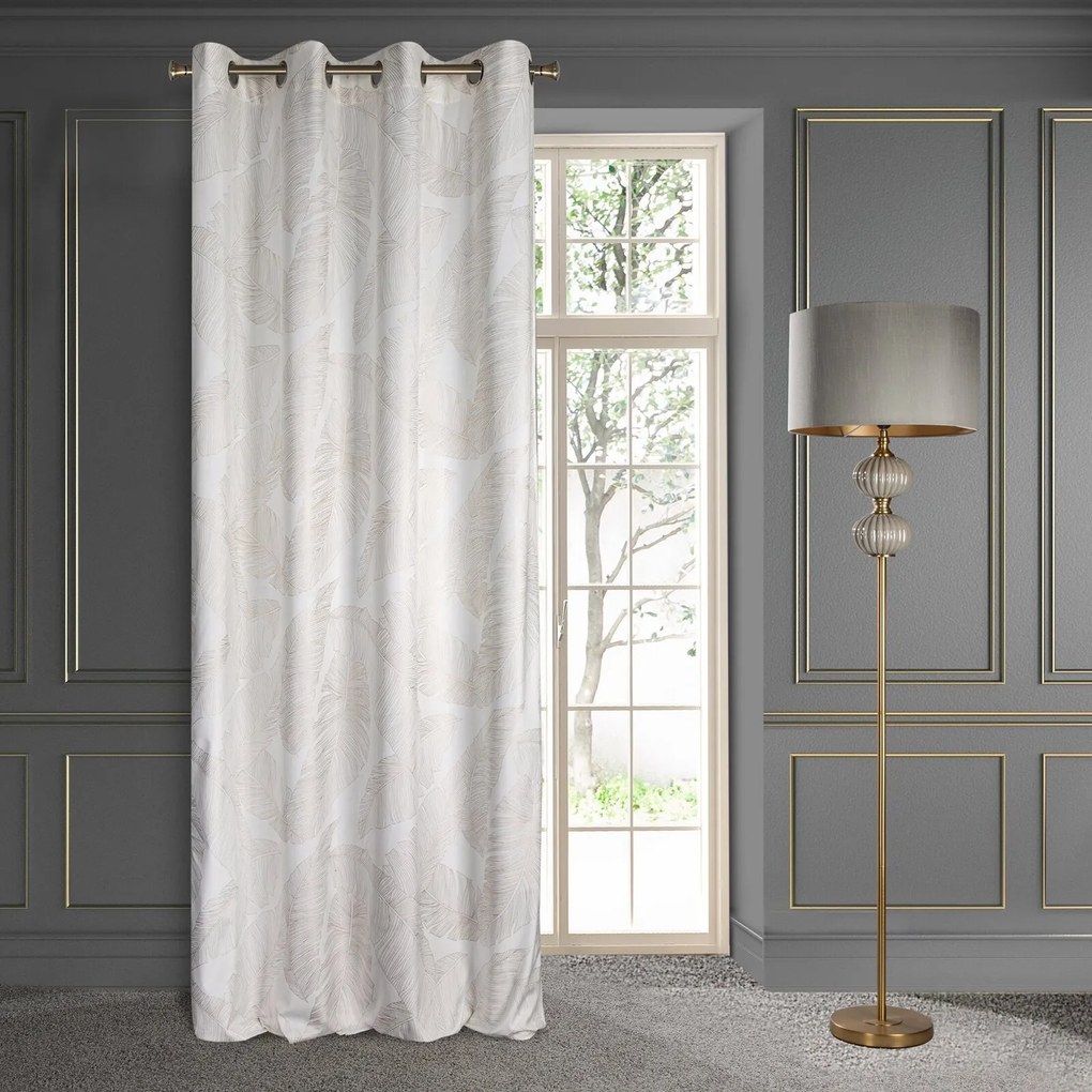 ZATEMŇOVACÍ ZÁVES NA KRÚŽKOCH LIMITED COLLECTION LUNA2 140X250 CM BIELA