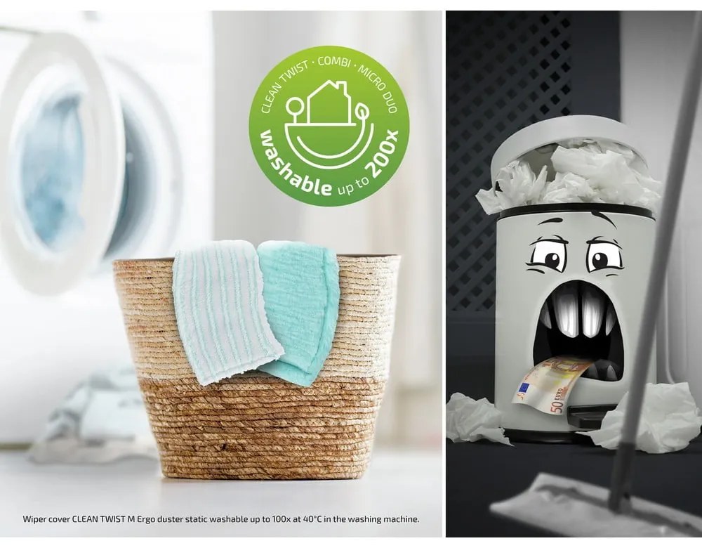 Mop s vedierkom a náhradným návlekom Clean Twist M Ergo - LEIFHEIT