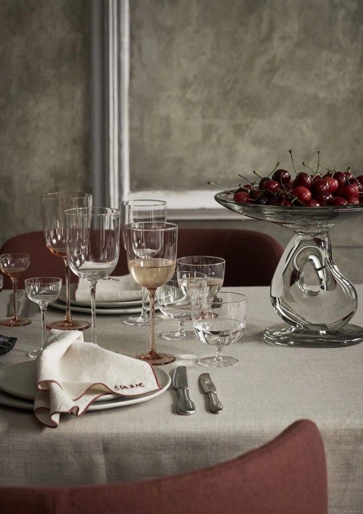 Ferm Living Sklenená misa na podstavci Damo Centrepiece Clear