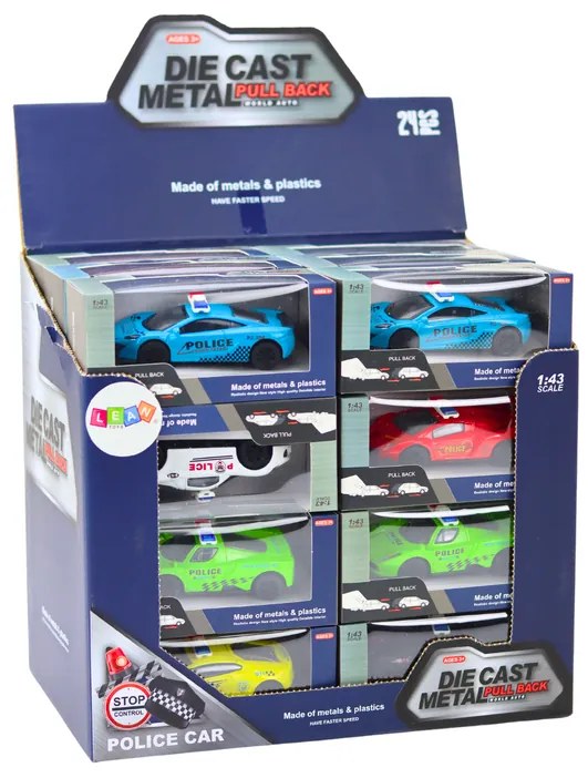 LEAN TOYS Policajné auto Resorak 1:43 kovové