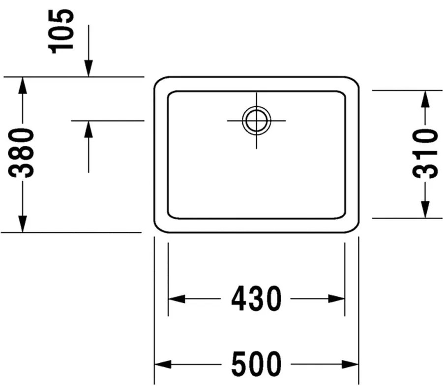 Duravit Vero - Umývadlová misa 500x380 mm, biela 0455500000