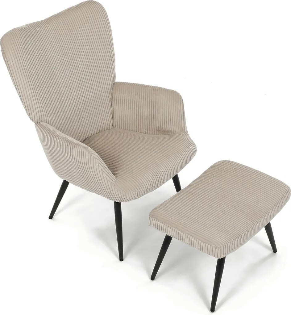 Relaxačné kreslo s podnožou AK-L7285 Farba: Béžová