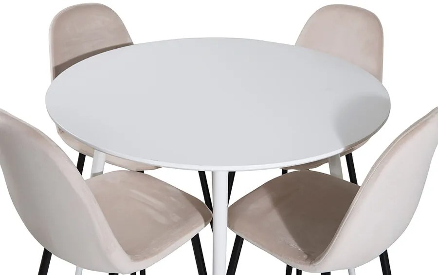Plaza Polar stolová súprava biela/béžová