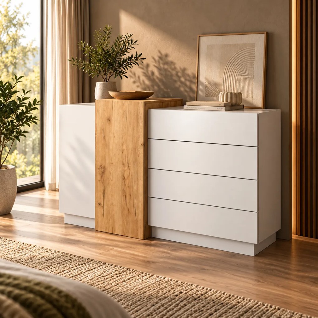 SPÁLŇOVÁ ZOSTAVA NORDVIK DUB CRAFT + BIELA LED