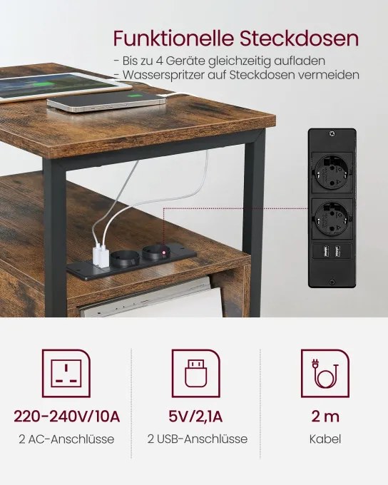 Príručný stolík so zásuvkami LET325B01