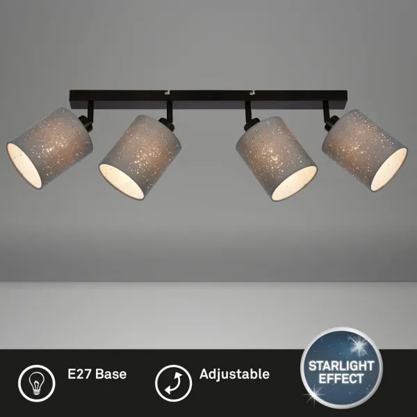 Briloner 2078-044 - Bodové svietidlo SPOTLIGHT 4xE27/25W/230V šedá/čierna