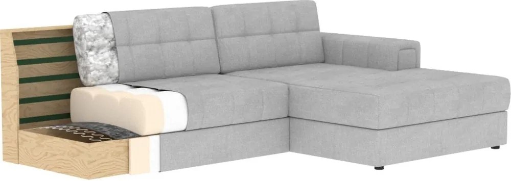 Sivá zamatová rozkladacia rohová pohovka (pravý roh/s leňoškou) Blezalt – ELTAP