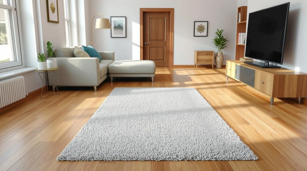 Ayyildiz, Kusový koberec Life Shaggy 1500 light grey, 100x200, šedá, obývacia izba