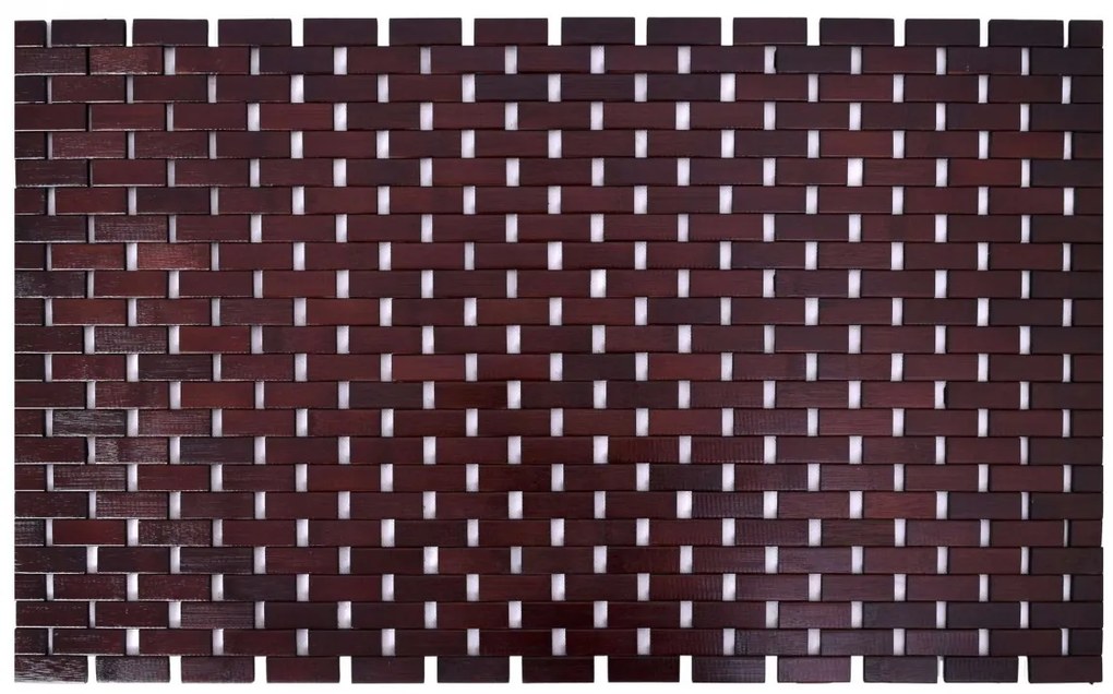 Bambusová kúpeľňová podložka 50x80 cm tmavohnedá