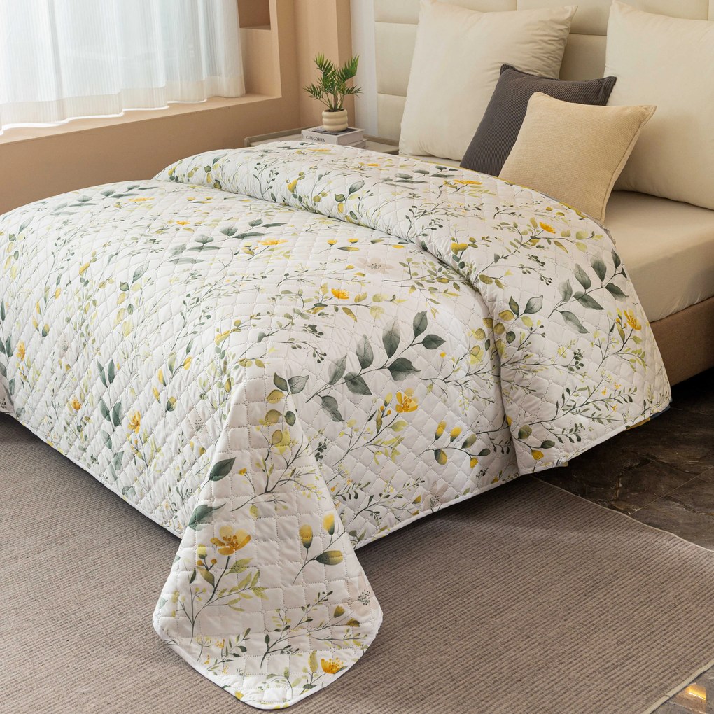 Prehoz na posteľ CITRUS GARDEN, biely Rozmer: 170 x 210 cm