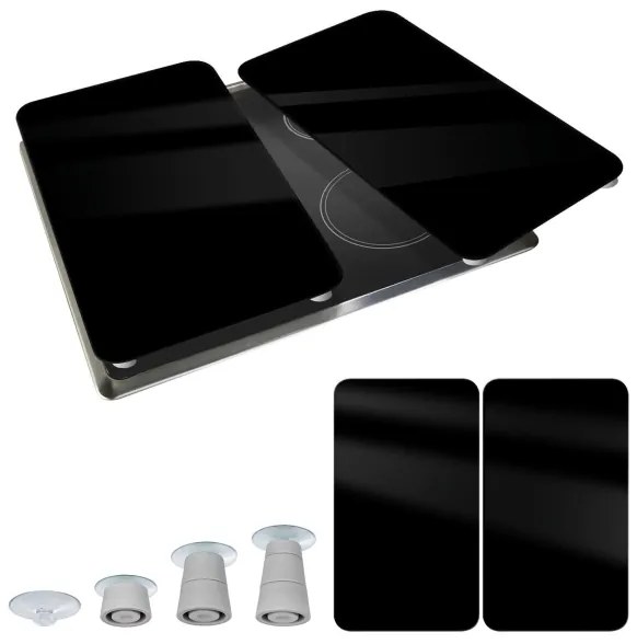 WENKO 53898100 - Krycia doska 52x30 cm čierna/šedá/priehľadná