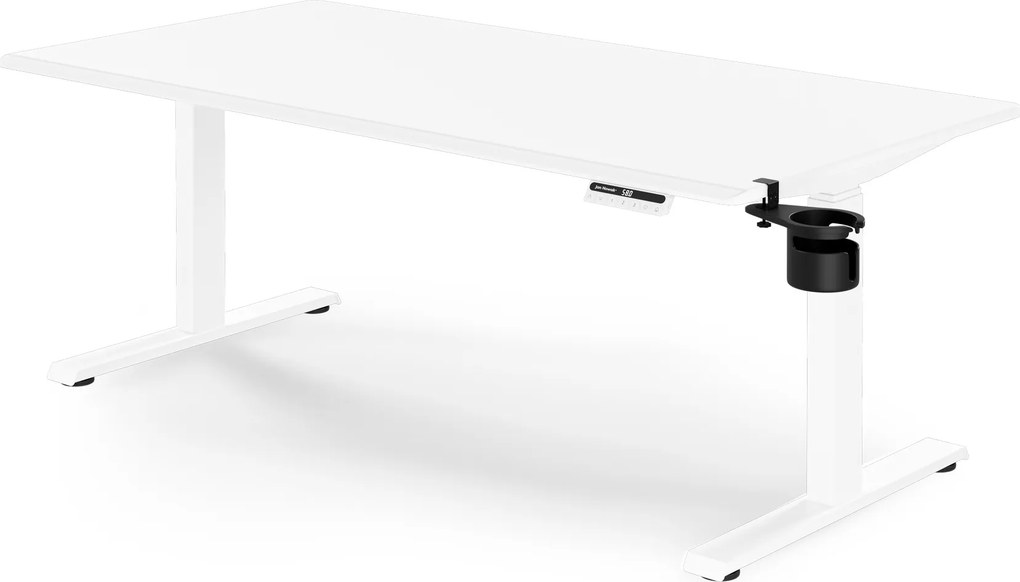 Elektrický stôl s nastaviteľnou výškou ergonomický biely,1600x800 mm: ARIA