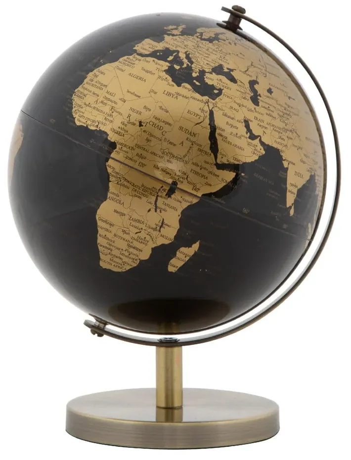 Dekorácia v tvare glóbusu Mauro Ferretti Globe Bronze, ø 13 cm