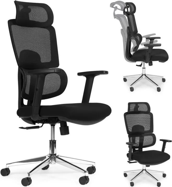 Ergonomická sieťovaná kancelárska stolička s nastaviteľnou opierkou hlavy